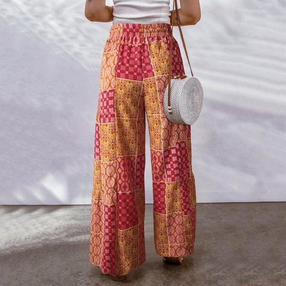 DREW Pink and Orange Wide Leg Pants - Picture 11 of 11